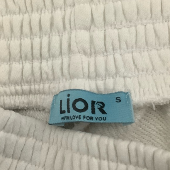 Women's White Graphic Jogger Pants, Size S - Picture 6 of 6